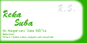 reka suba business card